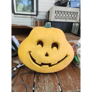 Vintage Blow Mold Foam Light Up Halloween Jack-O-Lantern‎ Large Tested 14"